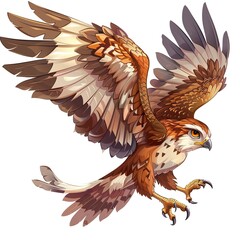 Obraz premium Hawk Light element animal cartoon isolated whitebackground 16:9