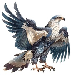 Obraz premium Hawk ruin fantasy animal cartoon isolated whitebackground 16:9