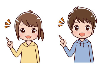 私服の子供のイラスト