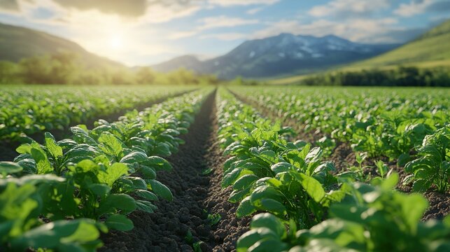 Green organic farming field promoting eco conscious agricultural practices picture