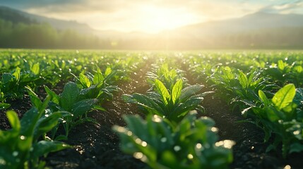 Sustainable organic agriculture green environmentally conscious farming field picture