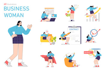 business woman. Flat Vector Illustration