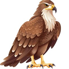 Hawk Spirit animal cartoon isolated whitebackground 16:9