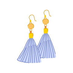 trend tassel earrings cartoon. handmade chic, elegant colorful, statement dangle trend tassel earrings sign. isolated symbol vector illustration