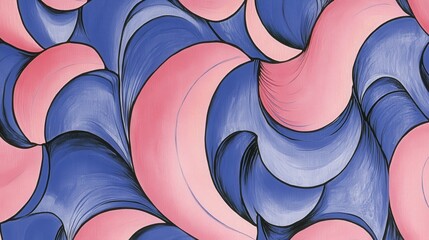 Fototapeta premium Vibrant Pop Art Background with Blue and Pink Curves for Modern Design Projects