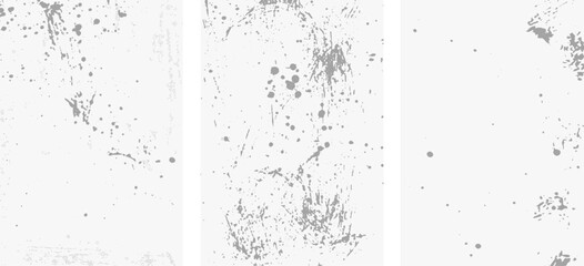 Set of abstract grunge textures featuring splatters and rough patterns, perfect for adding a distressed, vintage feel to designs. Vector illustration