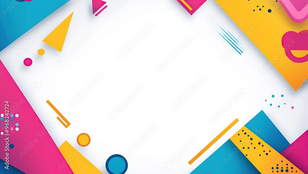 Fototapete colorful geometric background vector presentation design template with white copy space for your tex