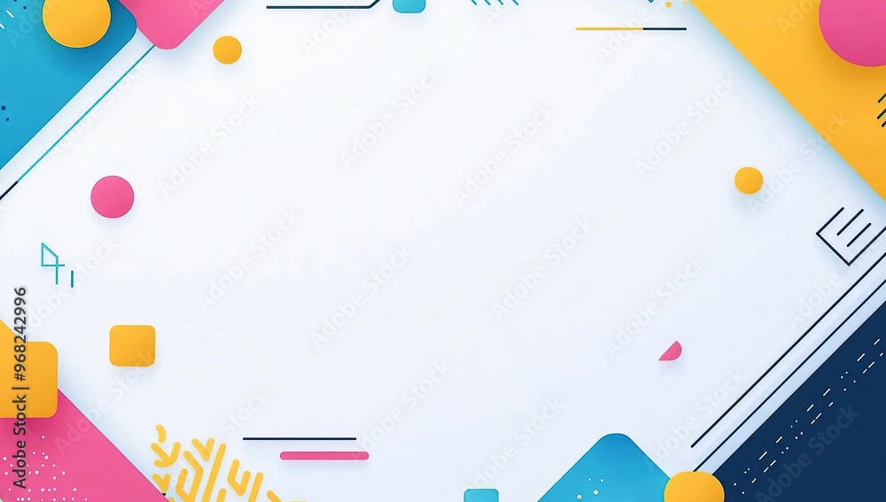 Fototapete colorful geometric background vector presentation design template with white copy space for your tex