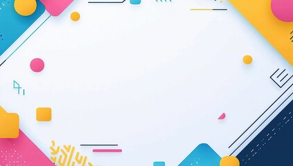 Colorful geometric background vector presentation design template with white copy space for your text