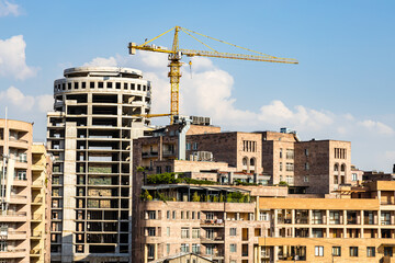 construction of high-rise urban houses in Yerevan