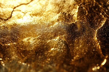 Abstract Gold Texture with Crinkled Surface