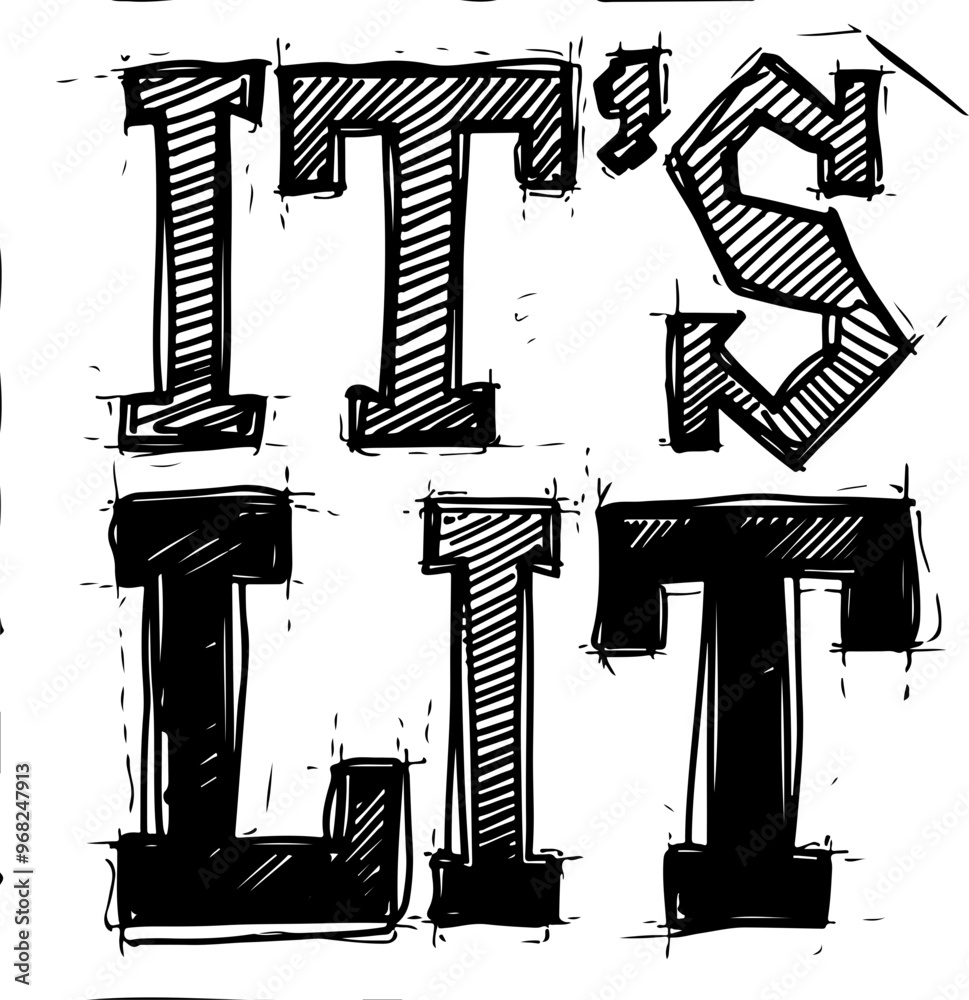 Poster Stylized Typography: It’s Lit Illustration