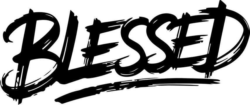 Stylish Typography Design: Blessed Text Art