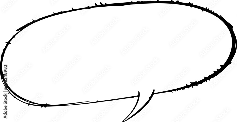 Canvas Prints Empty Speech Bubble Illustration with Outline Design