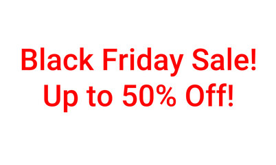 Banner, sign - "Black Friday Sale! Up to 70% Off!". Advertising for a sale. On a transparent background.