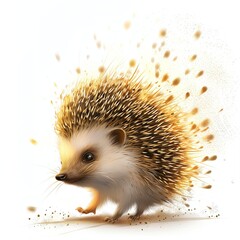 Obraz premium Hedgehog Spirit animal cartoon isolated whitebackground 16:9