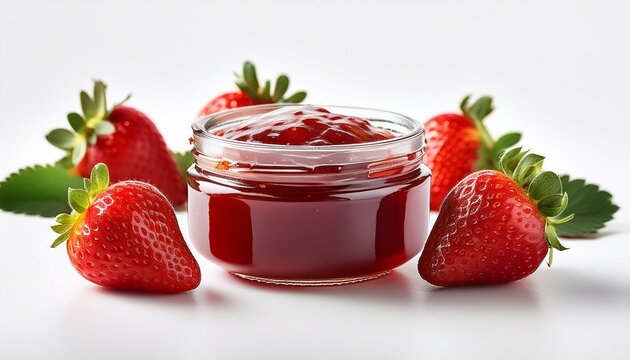 strawberry jam white background