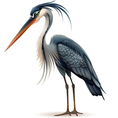 Obraz premium Heron Empathy emotion fantasy animal cartoon isolated whitebackground