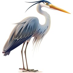 Obraz premium Heron Gravity element animal cartoon isolated whitebackground 16:9