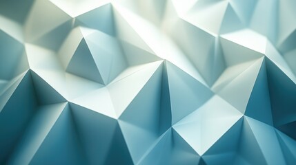 Fototapeta premium Abstract Geometric Background with Light Blue Polygonal Triangles in 3D Illustration