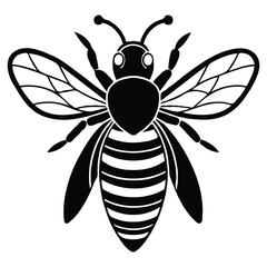 Fototapeta premium Bee silhouette illustration on white background