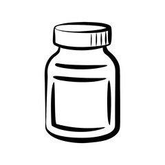 Medicine bottle icon, transparent pharmaceutical symbol