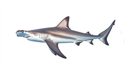 A large shark is swimming in the ocean