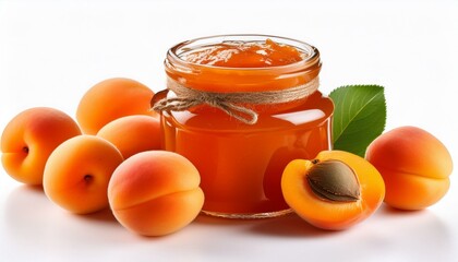 apricot jam white background