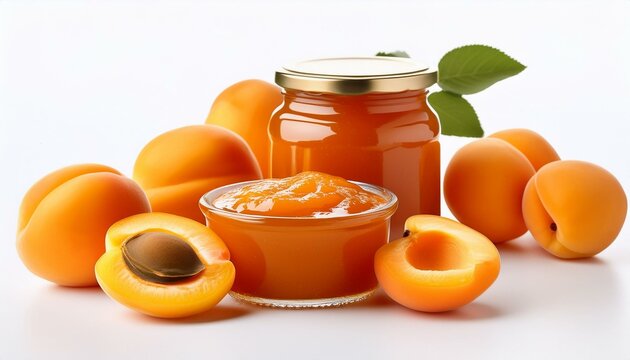 apricot jam white background