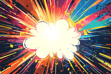 Fototapeta premium A vibrant explosion of colors radiating from a central point, creating an energetic and dynamic visual effect.