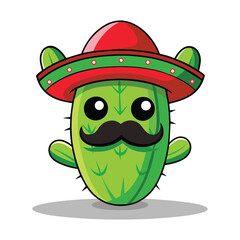 2d cartoon vector art of cactus tree depicted