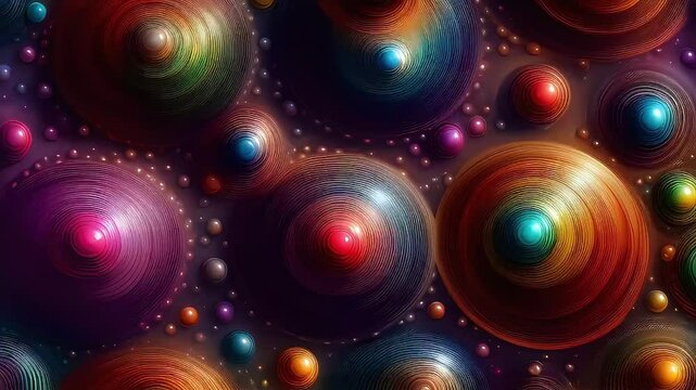 Abstract Colorful Droplets, Circles and Spheres, Loopable Morphing Video, good for meditation and chill animations (perfect loop)