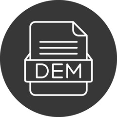 DEM File Format Vector Icon Design