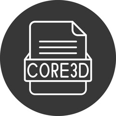 CORE3D File Format Vector Icon Design