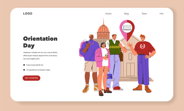 Freshman Year. Flat Vector Illustration