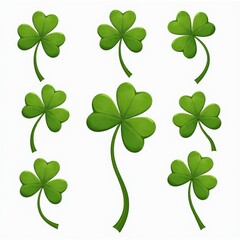 Green Clover Leaves Illustration &acirc;&euro;&ldquo; Perfect for St. Patrick&acirc;&euro;&trade;s Day Designs and Lucky Charms