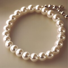 Obraz premium Elegant white pearl beaded bracelet with silver clasp