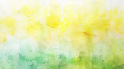 Fototapeta premium A soft watercolor painting featuring a blend of yellow and green hues, evoking a serene and natural atmosphere.