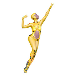 女性サイボーグ　3DCGレンダリング