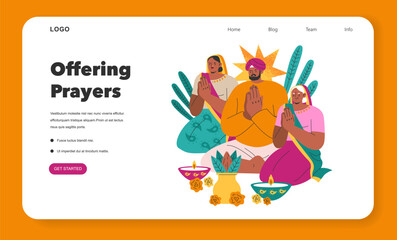 Fototapeta premium Navaratri. Flat Vector Illustration
