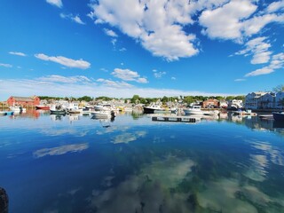 Fototapeta premium summer rockport harbor bay boats