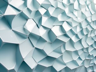 minimalist white geometric shapes in crisp relief, clean lines and sharp angles create a sense of calm, with a modern and futuristic feel to the composition