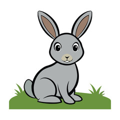 Obraz premium Cartoon rabbit with happy expression illustrated in vector clipart