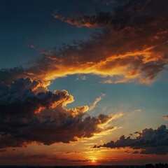 Stunning sunset with dramatic clouds lighting up the evening sky.