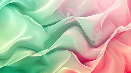 Obraz premium A soft, flowing abstract design featuring gentle waves of pastel colors, creating a serene and calming visual effect.