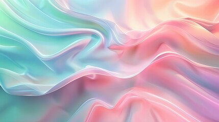 Obraz premium A soft, flowing fabric in pastel colors creates a serene and dreamy visual effect.