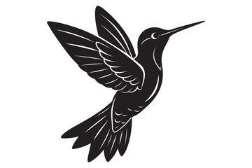 Fototapeta premium Hummingbird silhouette art vector illustration
