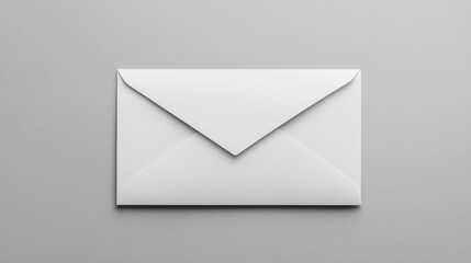White envelope on grey background, minimalistic
