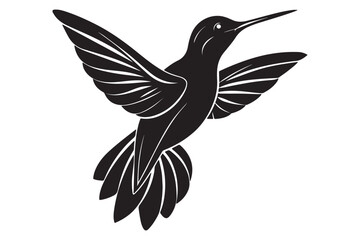 Fototapeta premium Hummingbird silhouette art vector illustration