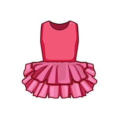 pointe ballerina dress cartoon. chiffon satin, tulle leotard, rehearsal pirouette pointe ballerina dress sign. isolated symbol vector illustration © PikePicture